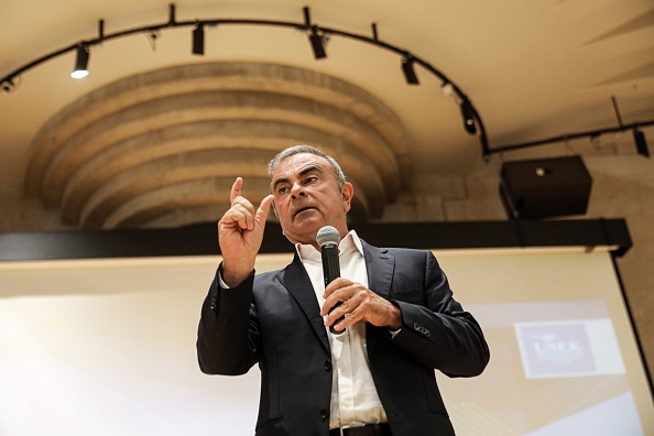 -Carlos Ghosn, lors d'une conférence de presse au Liban. Photo par Anwar Amro / AFP via Getty Images.