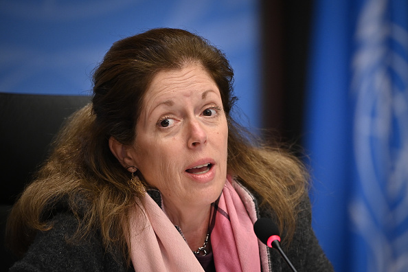 -La représentante spéciale adjointe du secrétaire général des Nations Unies pour les affaires politiques en Libye Stéphanie Williams le 5 février 2021, à Genève.  Photo par Fabrice Coffrini / AFP via Getty Images.