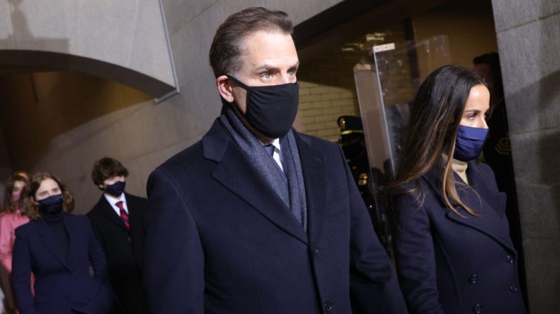 Hunter Biden arrive à l'inauguration de son père, Joe Biden, sur le front ouest du Capitole américain le 20 janvier 2021. (Win McNamee/Getty Images)