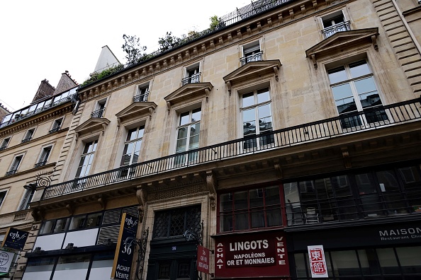 Paris. Extérieur du Palais Vivienne, propriété du collectionneur français Pierre-Jean Chalencon.(Photo : THOMAS COEX/AFP via Getty Images)