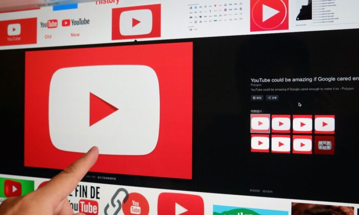 Photo d'illustration du logo de Youtube le 23 mars 2018. (Sam Yeh/AFP via Getty Images)