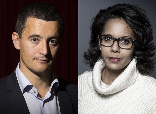 Audrey Pulvar et le ministre de l'intérieur Gérald Darmanin. (Photo : JOEL SAGET/AFP via Getty Images)