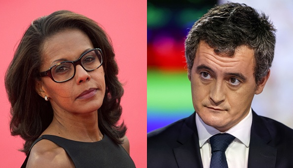 Audrey Pulvar et Gérald Darmanin. (Photo :  LOIC VENANCE,THOMAS COEX/AFP via Getty Images)