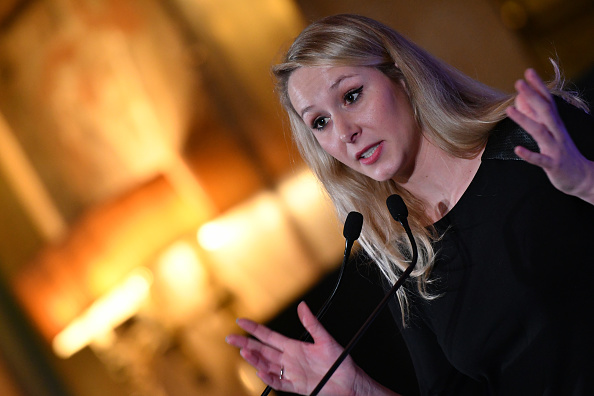 L'ancienne députée française Marion Maréchal s'adresse à la conférence du National Conservatism, le 4 février 2020 à Rome. (ALBERTO PIZZOLI/AFP via Getty Images)