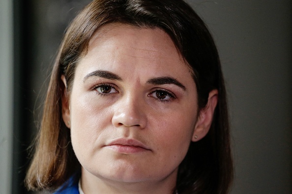 -La chef de l'opposition biélorusse Sviatlana Tsikhanouskaya lors d'une interview à Bruxelles, le 21 juin 2021. Photo par Aris Oikonomou / AFP via Getty Images.