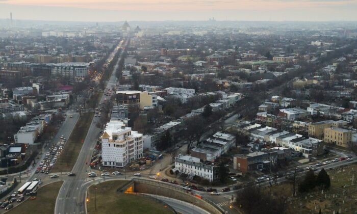 Le quartier de Capitol Hill au crépuscule à Washington, photo d'archives (Saul Loeb/AFP via Getty Images)