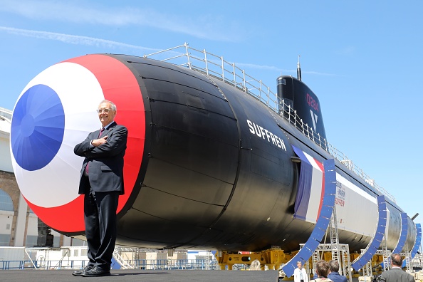 -Hervé Guillou lors du lancement officiel du nouveau sous-marin nucléaire français "Suffren", construit par Naval Group, à la base navale française de Cherbourg, dans le nord-ouest de la France, le 12 juillet 2019. Photo Ludovic MARIN / AFP via Getty Images.