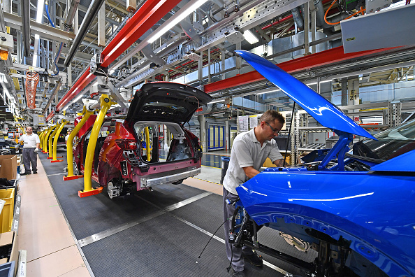 Usine Opel d'Eisenach, dans l'est de l'Allemagne, le 28 août 2019. Photo de Martin Schutt / dpa / AFP via Getty Images.