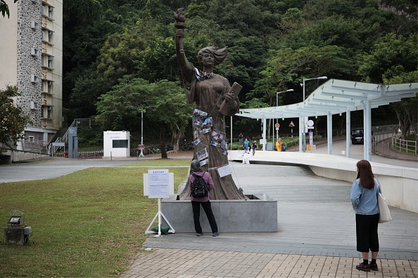 La statue de la « Déesse de la démocratie » à l'Université chinoise de Hong Kong. Photo Daniel SUEN / AFP via Getty Images.