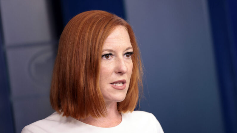 La porte-parole de la Maison-Blanche, Jen Psaki, s'exprime lors d'un point de presse à la Maison-Blanche, le 8 septembre 2021. (Kevin Dietsch/Getty Images)