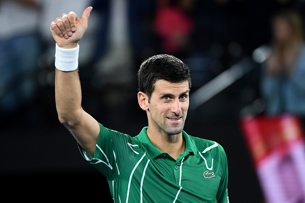 Novak Djokovic lors de la neuvième journée de l'Open d'Australie 2020 au Melbourne Park le 28 janvier 2020 à Melbourne en  Australie.(Photo : Hannah Peters/Getty Images)