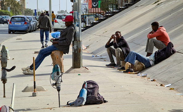 Migrants africains en Libye. (Photo :MAHMUD TURKIA/AFP via Getty Images)