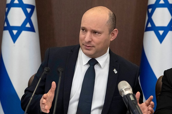 Le Premier ministre israélien Naftali Bennett assiste à la réunion hebdomadaire du cabinet à Jérusalem le 17 octobre 2021. Photo Sebastian Scheiner / POOL / AFP via Getty Images.