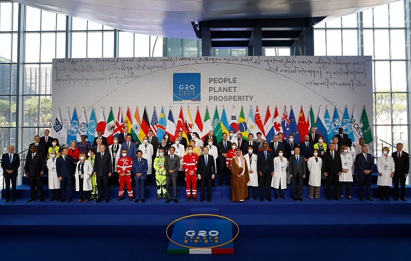 - Photo de famille officielle le premier jour du sommet du G20 dans le quartier EUR de Rome, 30 octobre 2021. Photo de Ludovic MARIN / POOL / AFP via Getty Images.