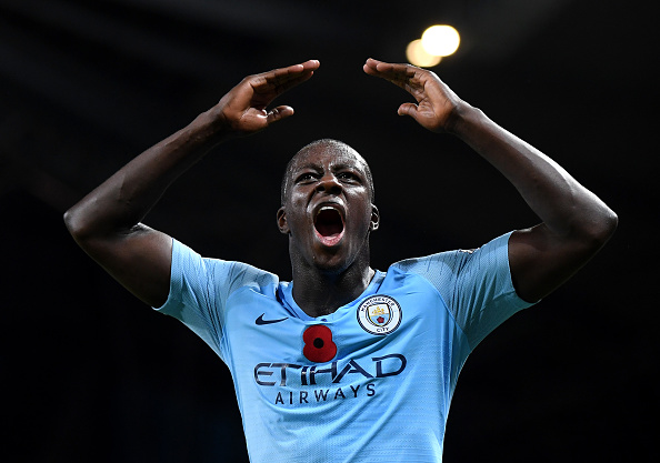 Le défenseur international français de Manchester City Benjamin Mendy, après le match de Premier League entre Manchester City et Manchester United à l'Etihad Stadium le 11 novembre 2018 à Manchester, au Royaume-Uni. (Photo :  Laurence Griffiths/Getty Images)