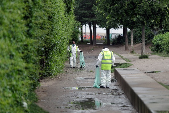 Jardin d'Eole, dans le nord-est de Paris. (GEOFFROY VAN DER HASSELT/AFP via Getty Images)