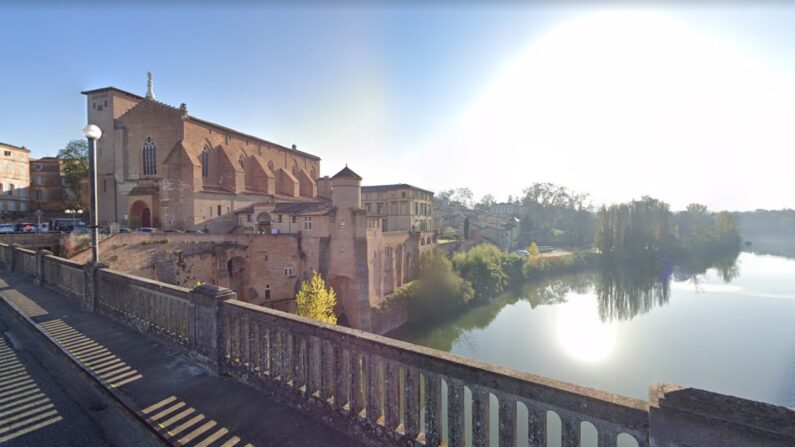 C'est à proximité du pont Saint-Michel et de l'abbaye de Gaillac que la femme en détresse s'est jetée dans le Tarn. (Capture d'écran/Google Maps)