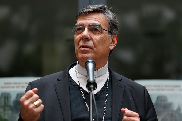 L'archevêque de Paris Michel Aupetit à la cathédrale Notre-Dame de Paris, le 15 juin 2019.    (Photo : ZAKARIA ABDELKAFI/AFP via Getty Images)