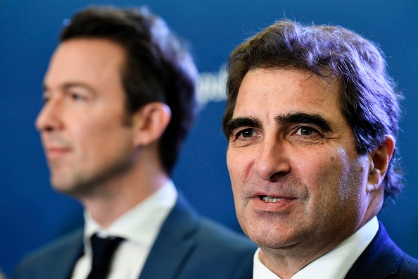 Le président LR Christian Jacob et Guillaume Peltier. (Photo : ALAIN JOCARD/AFP via Getty Images)