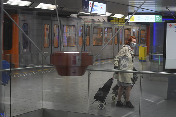 Métro de Bruxelles. (Photo by LAURIE DIEFFEMBACQ/BELGA MAG/AFP via Getty Images)