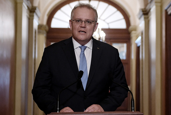 -Le Premier ministre australien Scott Morrison lors d'une réunion au Capitole américain à Washington, DC, le 22 septembre 2021. Photo d'Olivier DOULIERY / AFP via Getty Images.