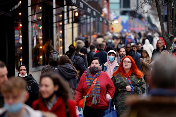 Oxford Street, Londres, le 21 décembre 2021. (Photo TOLGA AKMEN/AFP via Getty Images)