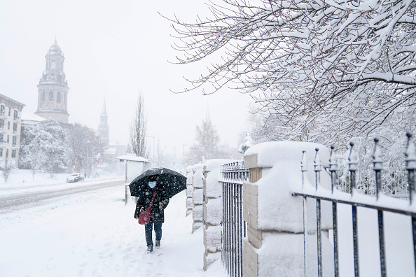 Une tempête de neige le 3 janvier 2022 à Washington, DC. (Photo : Sarah Silbiger/Getty Images)