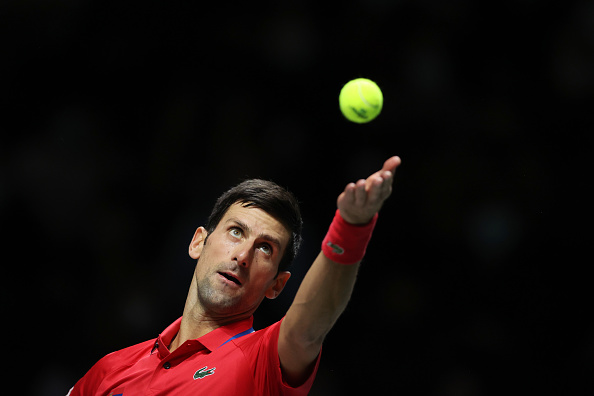  Novak Djokovic lors du quart de finale de la Coupe Davis entre la Serbie et le Kazakhstan au Madrid Arena le 01 décembre 2021 à Madrid en Espagne. (Photo : Clive Brunskill/Getty Images)