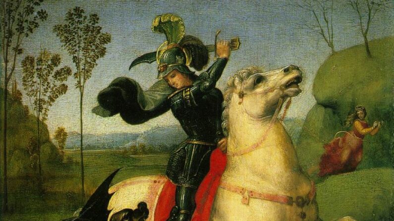 Saint Georges terrassant le dragon - Raphaël, 1505 (Domaine public)