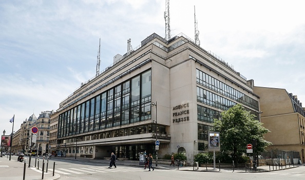 Le siège de l’Agence France Presse (AFP), à Paris. Crédit : FRANCOIS GUILLOT/AFP via Getty Images.