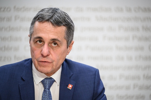 Le président de la Confédération helvétique Suisse Ignazio Cassis. (Photo : FABRICE COFFRINI/AFP via Getty Images)