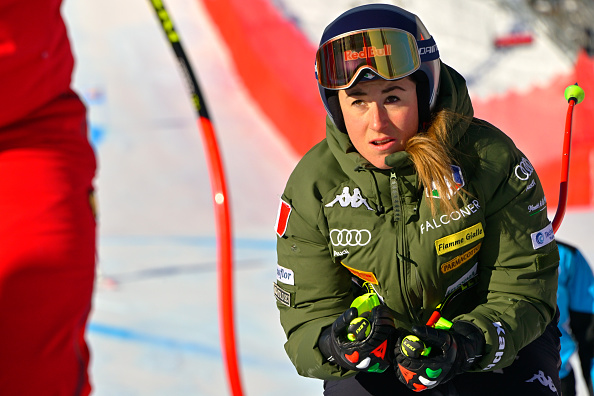 -Sofia Goggia de l'équipe italienne est heureuse de participer aux jeux olympiques malgré une récente blessure à un genou. Photo par Alain Grosclaude/Agence Zoom/Getty Images.