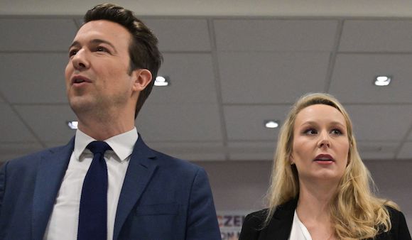 Le parti Reconquête! les vice-présidents Guillaume Peltier et  Marion Maréchal. (Photo : GUILLAUME SOUVANT/AFP via Getty Images)