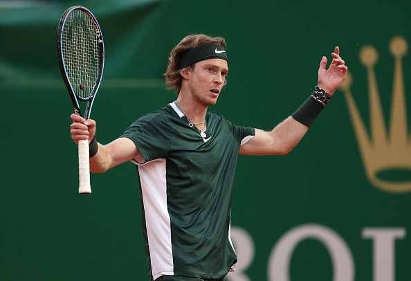 Le N.8 mondial russe Andrey Rublev à Monte-Carlo, Monaco, en avril 2022. (Photo : Julian Finney/Getty Images)