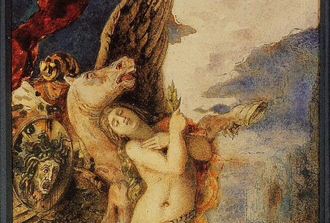 Détail de "Persée et Andromède", entre 1867-1869, par Gustave Moreau. Collection privée. (Domaine public)