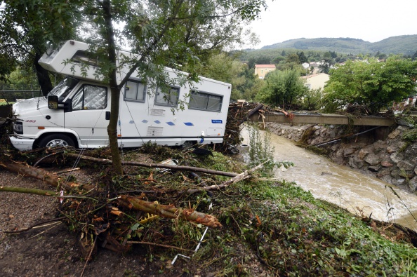  Le site du camping  Lamalou-les-Bains a été dévasté par la crue dans la nuit du 18 septembre 2014.      (Photo : PASCAL GUYOT/AFP via Getty Images)