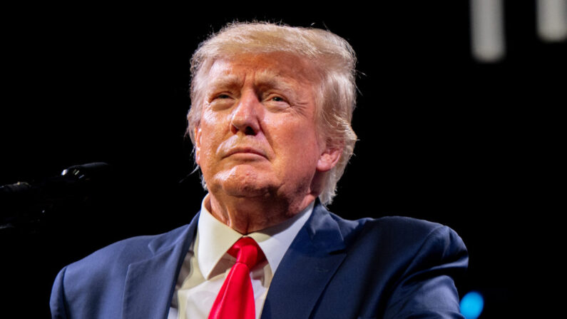 L'ancien président Donald Trump s'exprime lors de l'American Freedom Tour au centre de convention d'Austin, au Texas, le 14 mai 2022. (Brandon Bell/Getty Images)