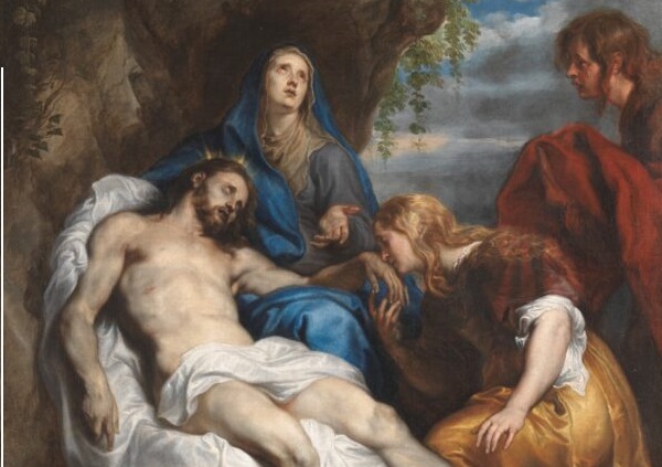 "La Pietà" par Antoine van Dyck, 1629. Huile sur toile. Musée du Prado, Espagne (Domaine public)