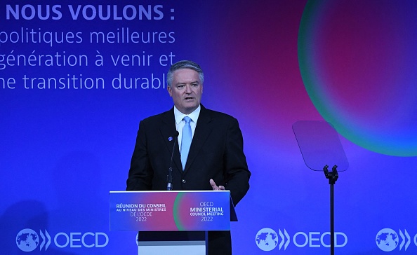 Le secrétaire général de l'OCDE, Mathias Cormann. (Photo ERIC PIERMONT/AFP via Getty Images)