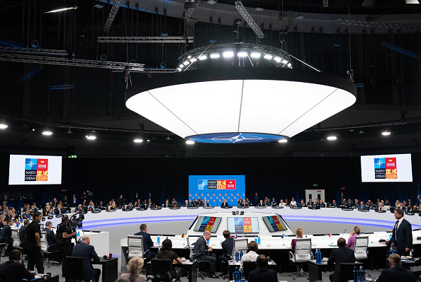 Une vue générale lors du sommet de l'OTAN à Madrid, Espagne, le 29 juin 2022. Photo de Stefan Rousseau - Piscine WPA/Getty Images.