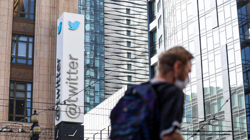 Siège social de Twitter à San Francisco, le 27 avril 2022. (Justin Sullivan/Getty Images)