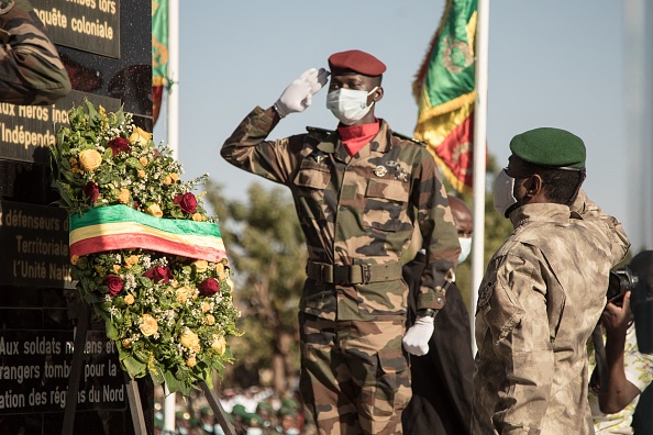 Le président malien de transition, le colonel Assimi Goïta, à Kati, le 20 janvier 2022. Photo de FLORENT VERGNES/AFP via Getty Images.