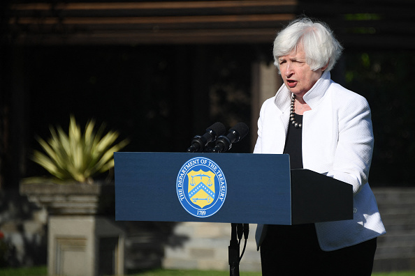 La secrétaire américaine au Trésor, Janet Yellen, avant d'assister à la réunion des ministres des Finances du G20 de Bali, le 14 juillet 2022. Photo de SONNY TUMBELAKA/AFP via Getty Images.