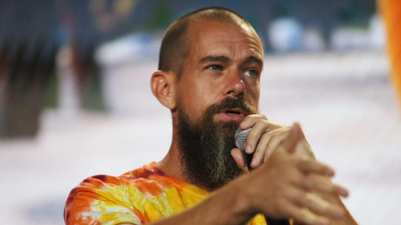 Jack Dorsey, cofondateur de Twitter et de Square, lors de la convention Bitcoin 2021, au Mana Convention Center Mana Convention Center à Wynwood, Miami, Floride, le 4 juin 2021. (Joe Raedle/Getty Images)