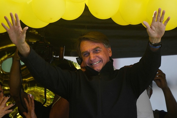 -Le président brésilien Jair Bolsonaro lors du lancement de sa campagne de réélection pour les prochaines élections nationales d'octobre, au Brésil, le 16 août 2022. Photo de MAURO PIMENTEL/AFP via Getty Images.