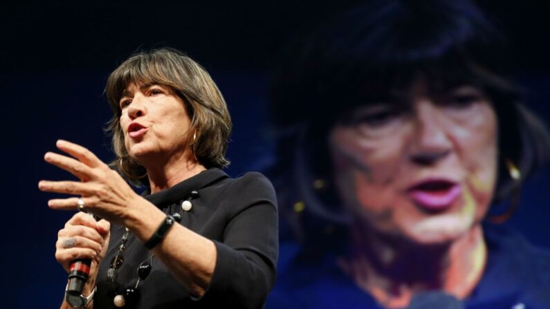 Christiane Amanpour, journaliste irano-britannique, animatrice de la télévision CNN (CHARLY TRIBALLEAU/AFP via Getty Images)