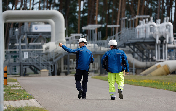 Des installations de réception et de distribution de gaz naturel sont photographiées sur le terrain de l'opérateur de réseau de transport de gaz et de gazoducs Gascade à Lubmin, dans le nord-est de l'Allemagne, près de la frontière avec la Pologne, le 30 août 2022. (Photo : ODD ANDERSEN/AFP via Getty Images)