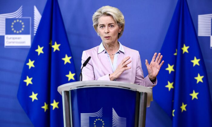 Ursula von der Leyen, présidente de la Commission européenne, donne une conférence de presse sur l'énergie au siège de l'UE à Bruxelles, le 7 septembre 2022. (Kenzo Tribouillard/AFP via Getty Images)