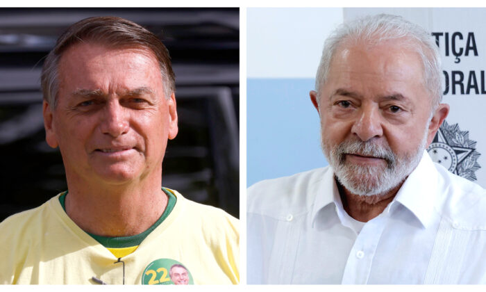 (À g.) Jair Bolsonaro avant de voter, le 30 octobre 2022. (À dt.) Luiz Inácio Lula da Silva, avant de voter le 30 octobre 2022. (Wagner Meier, Alexandre Schneider/Getty Images)