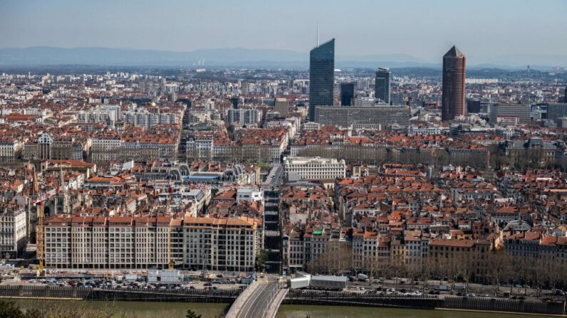 Vue générale de Lyon, le 17 mars 2020. (Photo: JEFF PACHOUD/AFP via Getty Images)